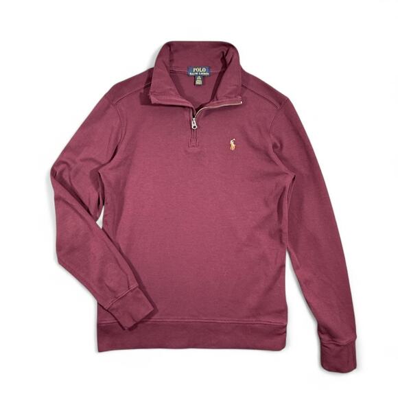 Polo by Ralph Lauren Other - Polo Ralph Lauren 1/4 Zip Pony Sweatshirt Boys L Preppy Classy Pullover Burgundy